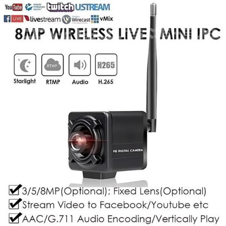 4K 8MP Langaton WiFi IP-kamera Live Streaming Push Video