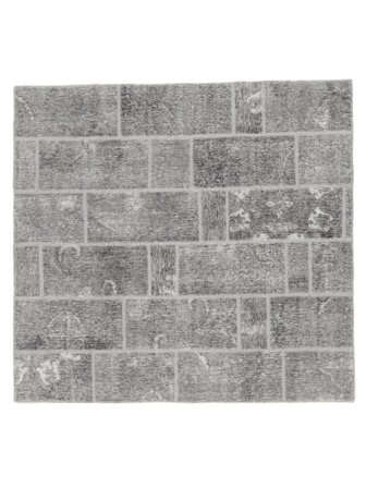 175X185 Alfombra Patchwork Moderna Cuadrada Gris Oscuro/Gris (Lana, Persia/Irán) Carpetvista