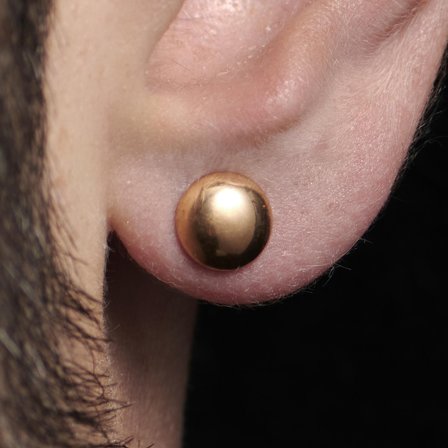 Sentio | 8 mm Round Copper-Tone Stainless Steel Stud Earring for Men - Stud earrings