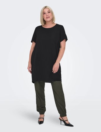 ONLY Carmakoma Carlux Life Ss Tunic Dress Wvn Noos - Black - 42