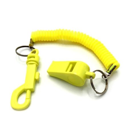 nøglering med lanyard fløjte gul