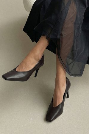 NA-KD Pumps med fyrkantig tå - Högklackade skor - Brun - EU 39