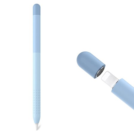 Apple Pencil 1. generasjons etui, ensfarget silikonetui beskyttelsesdeksel tilbehør kompatibelt med Apple Pencil 1. gen (blå)