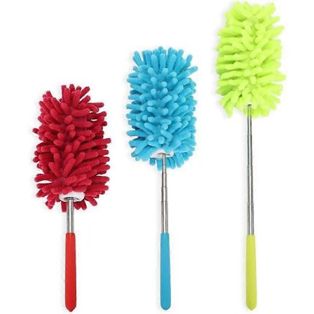 Mikrofiber Forlængerbar Håndstøvkost Vaskbar Støvbørste med Teleskopstang til Rengøring af Bil, Computer, Klimaanlæg