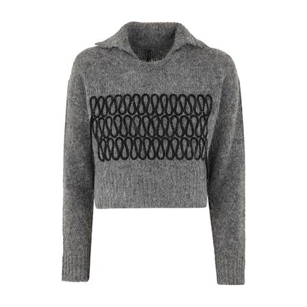 PierAntonioGaspari, V-neck Knitwear Szary, Kobieta, Rozmiar: M