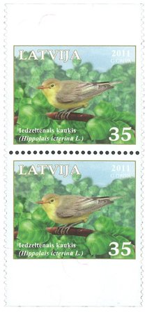 Letland - Fugle - Postfrisk sæt 2v delvist utakket