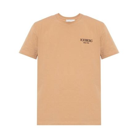 Iceberg, T-shirt with logo Beige, Heren, Maat:L