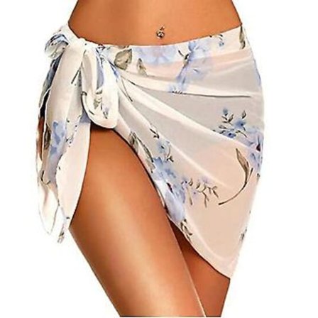 Strandskjørt Sarong Badetøy Cover Up For Kvinner Pustende Hurtig Tørkende Sarong Skjørt (208*50cm Gardenia)