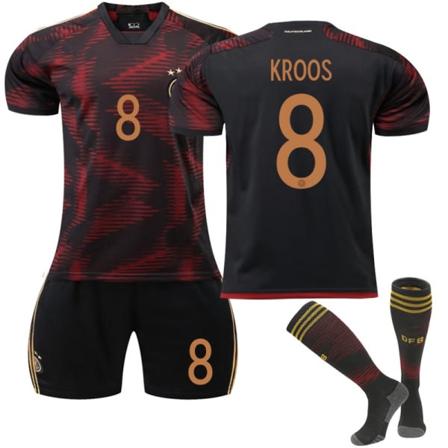Qatar Fotball-VM 2022 Tyskland Kroos #8 Trøye Fotball Herr T-skjorte Sett Barn Ungdom L