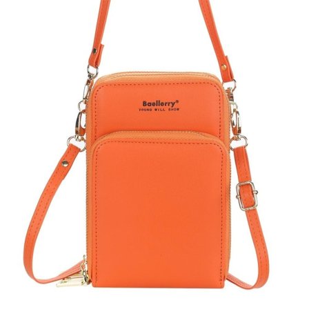 Axelväska mobilväska med axelrem för mobil orange