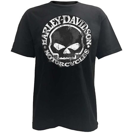 Harley-davidson miesten T-paita Käsintehty Willie G Skull Kulunut 30294030