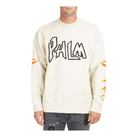 Palm Angels Graffiti Flames Sweatshirt Hvid, Herre Sweatshirts