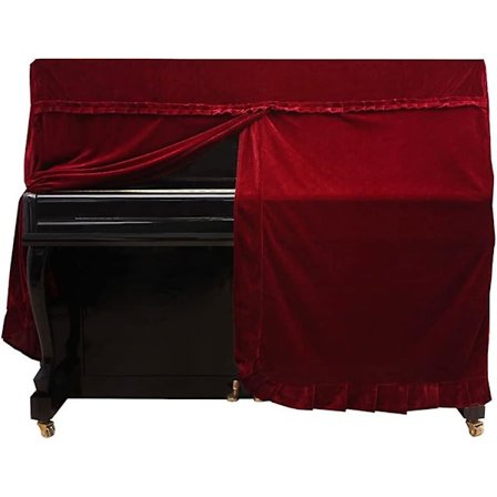 Klaverovertræk, opretstående klaverovertræk fløjl beskyttende cover klavertilbehør brun