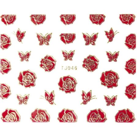 Vanddekaler - Rødt tema - TJ046 - Til negle