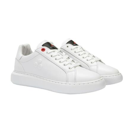Peuterey, Leather trainers with embossed logo Wit, Dames, Maat:36 EU