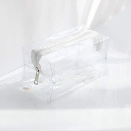 GALAMAX Gennemsigtigt penalhus til eksamen, vandtæt PVC gennemsigtigt penalhus med stor kapacitet, transparent makeup-pung med lynlås