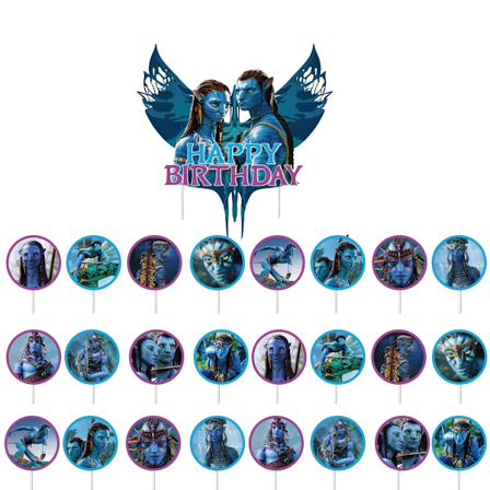 25 stk Avatar Bursdagskake Cupcake Topper Sett Festutstyr Bursdagsdekorasjoner