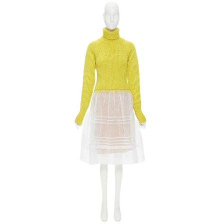 Loewe Pre-owned, Pre-owned Wool dresses Geel, Dames, Maat:M,wol
