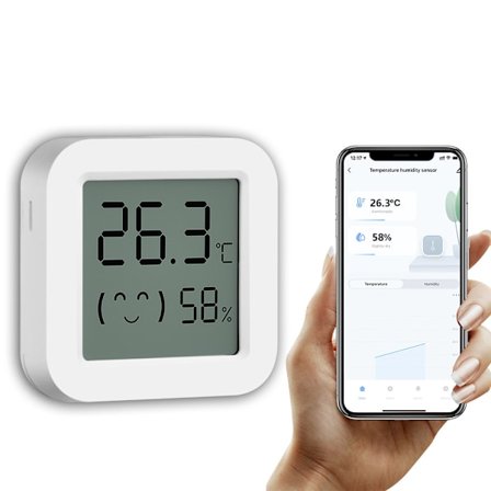 Temperatur Fugtighedssensor Mini LCD-display Kompatibel med Bluetooth APP Fjernbetjening Termometer