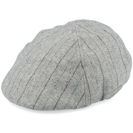 Seeberger - Grey flatcap Czapka Z Daszkiem - Woolmix Fabric Ivy Grey Flat Cap @ Hatstore