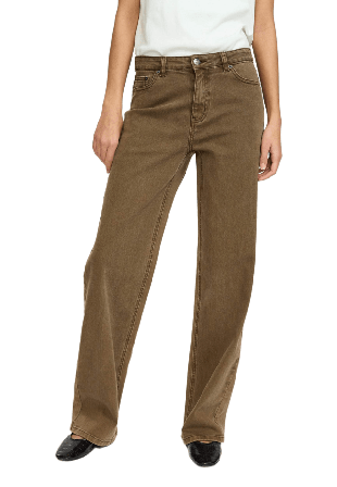 Soft Rebels Srkilea Willa Midwaist Wide Jeans - Sepia Dam Brun M