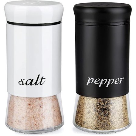 Salt- och pepparströare set, saltströare med klar glasbotten, 148 ml salt- och pepparset för matlagning, bord, husbil, grill