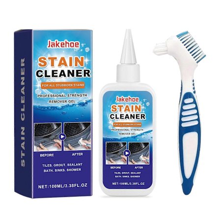 Kraftig flekkfjerningsgel for husholdningsbruk med børste, rengjøringsgel for vaskemaskin, rengjøringsmiddel for kjøkkenvasker og baderom