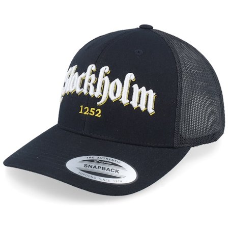Hatstore - Zwart trucker Cap - 3d Stockholm White Script Black Trucker @ Hatstore