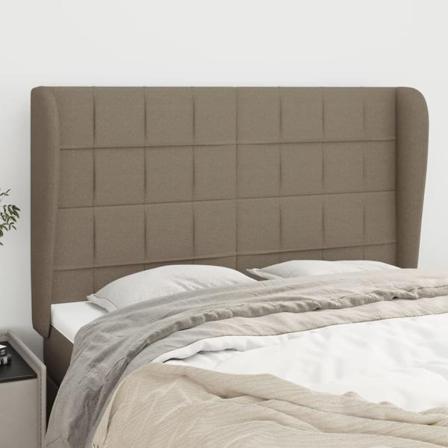 Vidaxl Huvudgavel Med Kanter Taupe 147x23x118/128 Cm Tyg Taupe