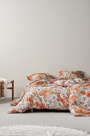 Jotex - Poszewka Na Kołdrę Orange/multi - FIORI - Kup Łóżko pojedyncze firmy Jotex