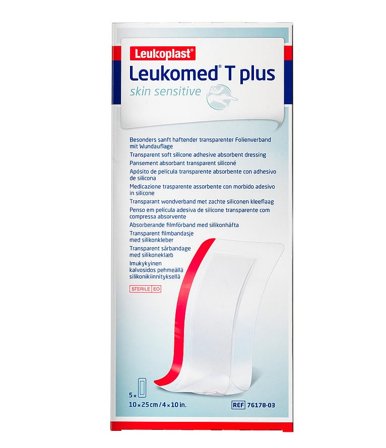 Leukomed T Plus Skin Sensitive Sårbandage 5 stk, Medicin & Pleje, Plastre, Øvrige