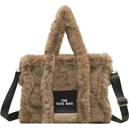 Læder Tote Taske til Kvinder, Lærred/Læder Tote Taske Crossbody Tasker med Lynlås Robust Håndtaske til Skole, Rejser