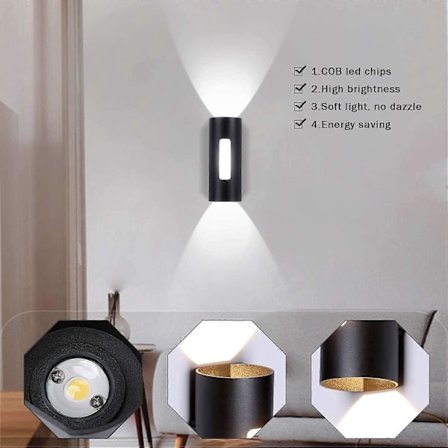 10W LED Utendørs Vegglampe Vanntett IP65 Moderne Metall Eksteriør Vegglampe Utendørs/Innendørs Lys For Gårdshage Terrasse Nær