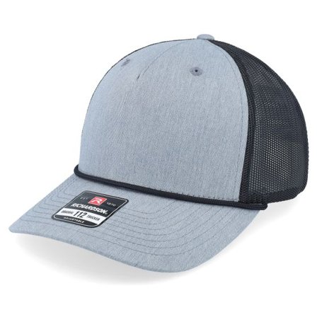 Richardson - Grå trucker Keps - 112fpr Split Heather Grey/Black/Black Rope Trucker @ Hatstore