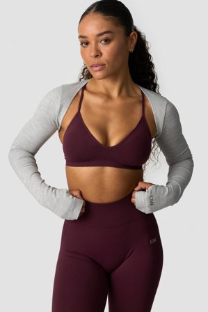 ICANIWILL - Smooth Seamless Shrug Light Grey Melange - Träningströja - Dam - Träningskläder från ICIW
