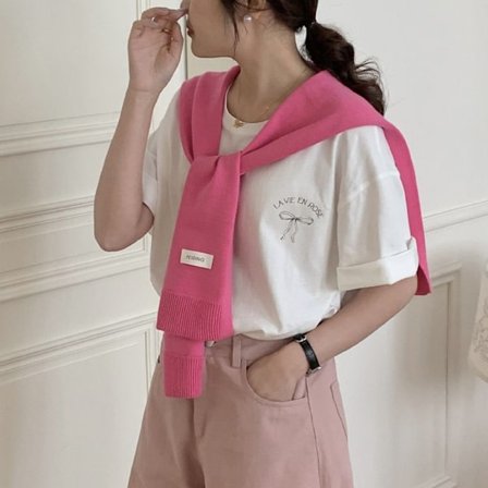 Fake Collar Sjal Stickad Fake Collar ROSE RED