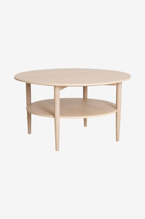 Nordic Furniture Group - Sohvapöytä, jossa hylly Kalmar, halkaisija 90 cm - Luonnonväri - Sohvapöydät - - Homeroom