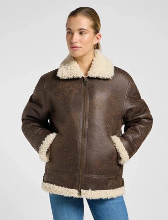 Lee Jeans Aviator Jacket - Brown - M