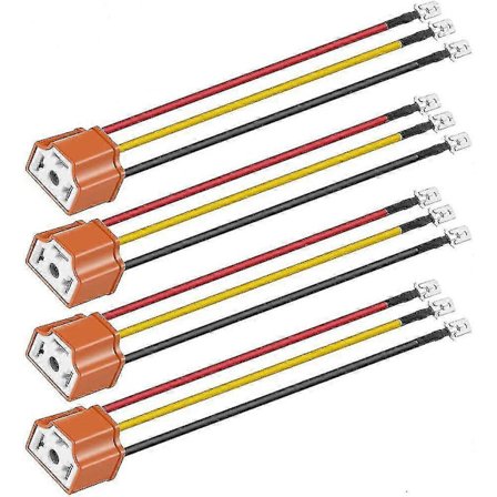 4st 12v-24v H4 Hb2 9003 Keramik Honkontakt För Strålkastarkontakt, 3-polig Strålkastare Bilsockel, Auto H4 Keramik Lampsockelhållare, Kit