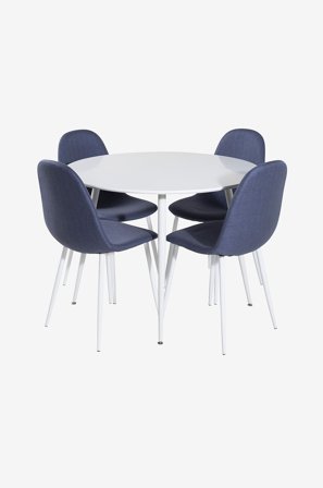 Venture Home - Spisegruppe Pia med 4 spisebordsstole Penally - Hvid - Spisegrupper - Fra Homeroom