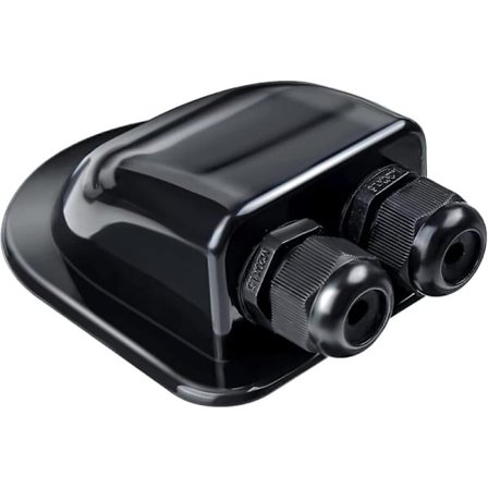 2-veis solcellekabelgjennomføring - Vanntett svart ABS-takgjennomføring for bobil, campingvogn, bobil - Kompatibel med solcelle- og satellittsystemer