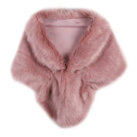 Vinter Elegant Dame Imitert Pels Kappe Brud Imitert Pels Frakk Kvinner Bryllup Sjal Aften Fest Wraps Slim Pels Skulder Kapper