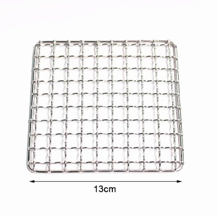 BBQ Grill Net Rostfritt Stål Nät Rack Galler Vandring Grill Hej Silver Square