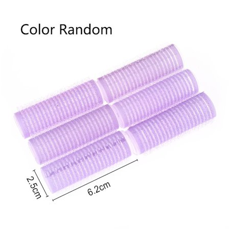 6 st Random Color Hair Rollers Self Grip