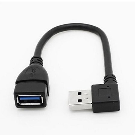 USB 3.0 Vinkel 90 Grader Forlengelseskabel Hann Til Hunn Adapterledning Data Venstre