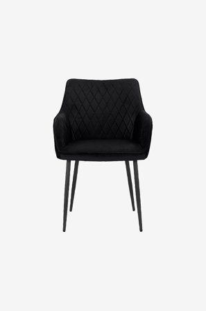 Loft24 - Spisebordsstol med armlæn ELVIRA, 2-pak - Sort - Stole med armlæn - Fra Homeroom