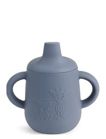 Nuuroo Aiko Silicone Cup With Sippy Lid - Blue - ONE SIZE