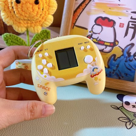 Mini Tetris Nøkkelring – Bærbart Puslespill, Morsom Samlergave for Spillere