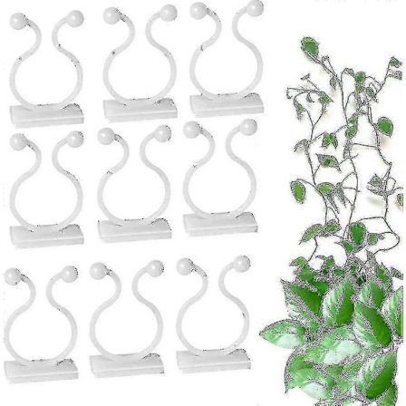 100 kpl Kiipeilykasvien tukiklipsit, itseliimautuva koukku kasveille, kiipeilykasvien seinäkiinnikkeet, puutarhakasveille, pöydän kaapelin kiinnitys