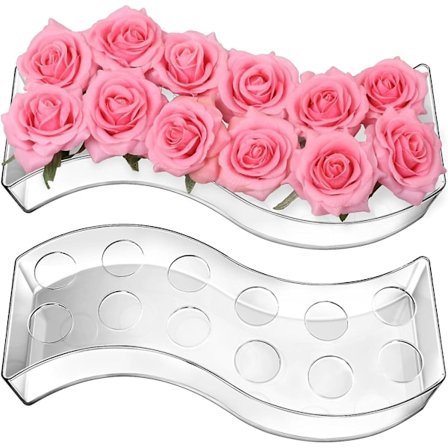 Akryl Vase, S-formet klar akryl blomsterknopp vase, lang blomster vase til midterstykker, transparent akryl blomsterknopp vase moderne dekor vase